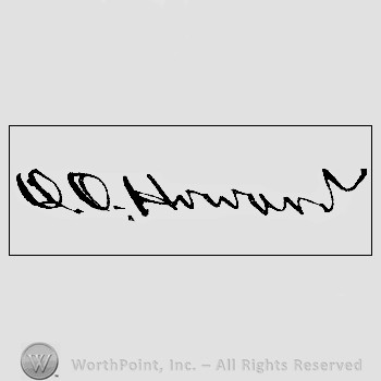 Autograph/signature : Oliver Otis Howard.