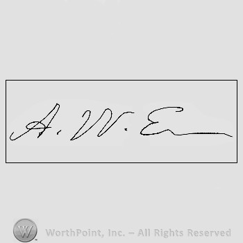 Autograph/signature : Andrew W. Evans.