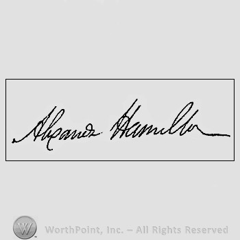 Autograph/signature : Alexander Hamilton.