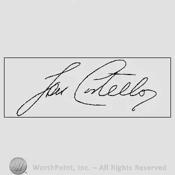 Autograph/signature : Lou Costello.