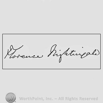 Autograph/signature : Florence Nightingale.