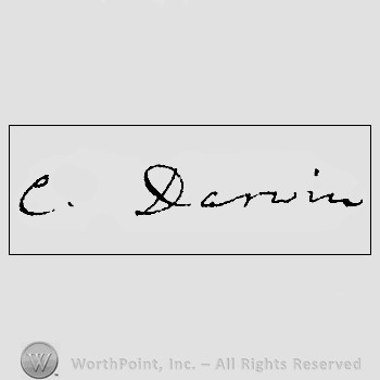 Autograph/signature : Charles Darwin.