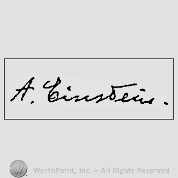 Autograph/signature : Albert Einstein.