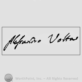 Autograph/signature : Allessandro Volta.