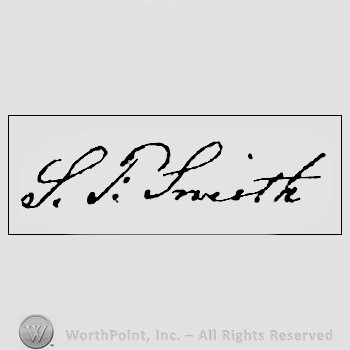 Autograph/signature : Samuel Francis Smith.