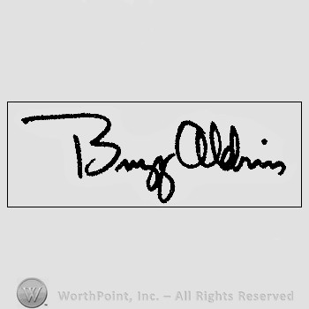 Autograph/signature : Buzz Aldrin.