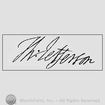 Autograph/signature : Thomas Jefferson.