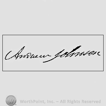 Autograph/signature : Andrew Johnson.