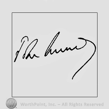 Autograph/signature : John F. Kennedy.