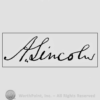 Autograph/signature : Lincoln Abraham.