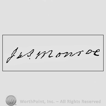 Autograph/signature : James Monroe.