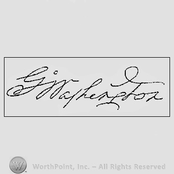 Autograph/signature : George Washington.
