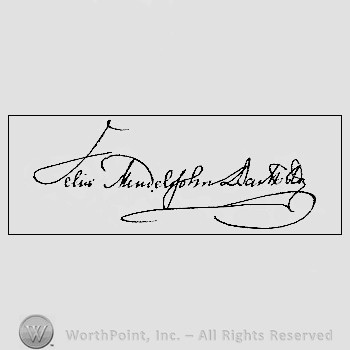 Autograph/signature : Felix Mendelssohn Bartholdy.