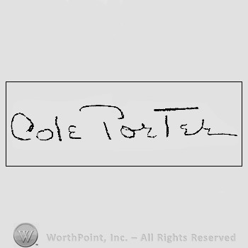Autograph/signature : Cole Porter.