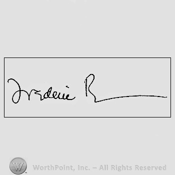 Autograph/signature : Frederic Remington.