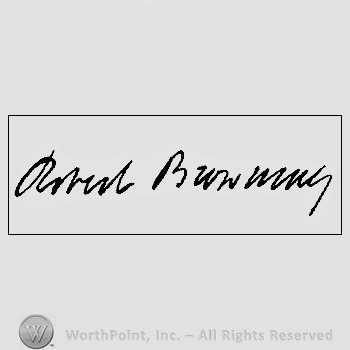 Autograph/signature : Robert Browning.