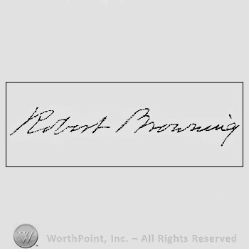 Autograph/signature : Robert Browning.