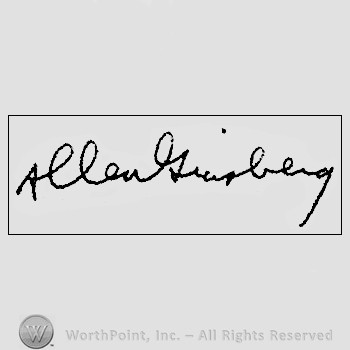 Autograph/signature : Allen Ginsberg.