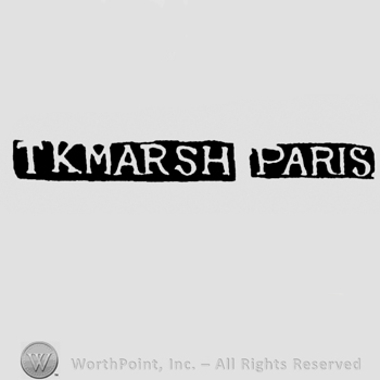 The name T.K. Marsh written with uppercase letters next to the name Paris also written with uppercase letters