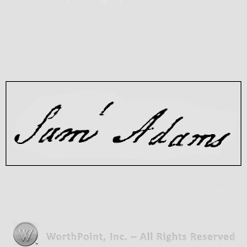 Autograph/signature : Adams Samuel.