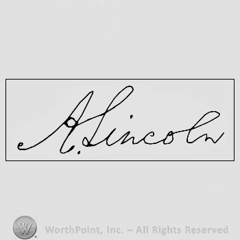 Autograph/signature : Abraham, Lincoln.
