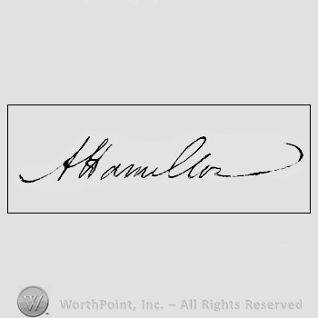 Autograph/signature : Hamilton Alexander.