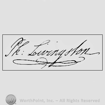 Autograph/signature : Livingston Philip.