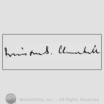 Autograph/signature : Churchill, Winston S.