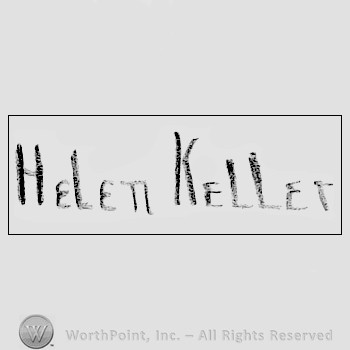 Autograph/signature : Keller Helen.