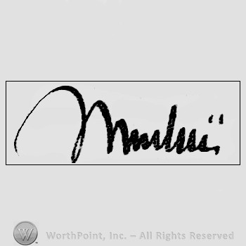 Autograph/signature : Mussolini Benito.