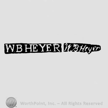 The name W.B. Heyer written either with uppercase or lowercase letters