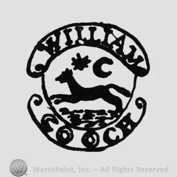 a running dog, a sun and a half moon on the sky, label above "WILLIAM", under "COOCH"