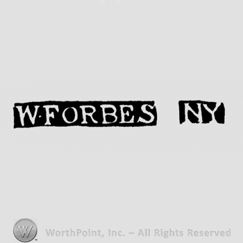 The name W. Forbes NY written with uppercase letters