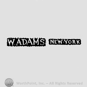 The name W. Adams New York written with uppercase letters