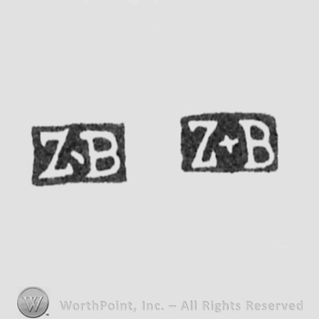 The letters ZB written in uppercase
