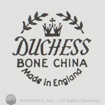 a crown and "duchess bine china made in england"