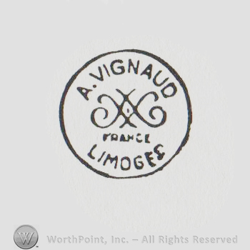 circle with the text "a. vignaud france limoges"