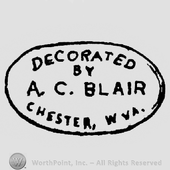 Am oval shape and inside written Decoreted written above By written above A.C. Blair written above Chester, W.V.A