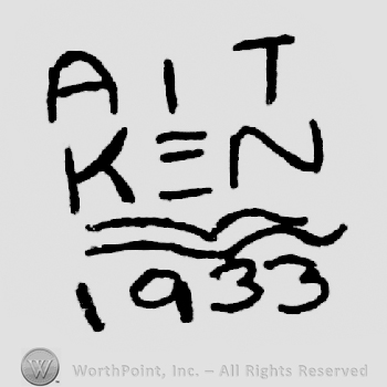 Ait written above Ken above 2 curved lines above 1933