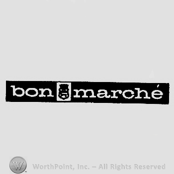 Bon marche written in rectangular shape with a symbol in the middle