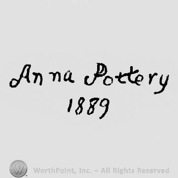 Anna Pottery hand written above 1889
