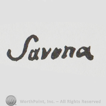 the word SAVONA with the initial in uppercase