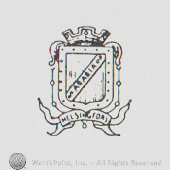 a crown above a shield and a banner
