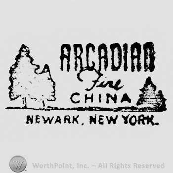 Trees  Arcadia Written above Fine written above China and Newark, New York written under