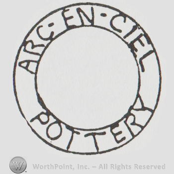 double circle with "arc-en-ciel pottery"