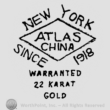 New York written above a diamond Atlas China written inside it ans since 1918 written under it