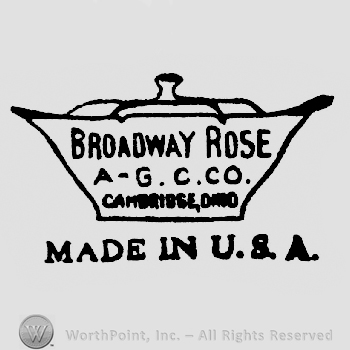 Broadway Rose  above A-G. C. CO.  All written on a bowl