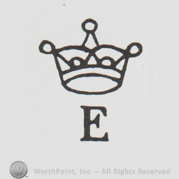 a crown above an E