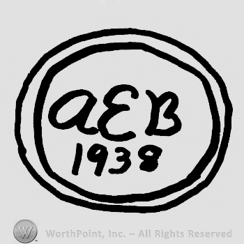 aeb written above 1938 all written in a double circle