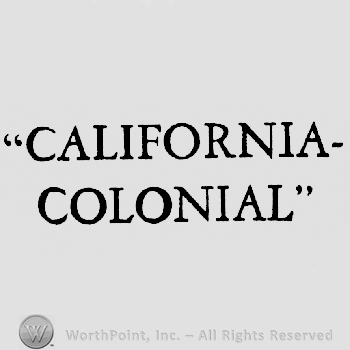 California- written bold above Colonial